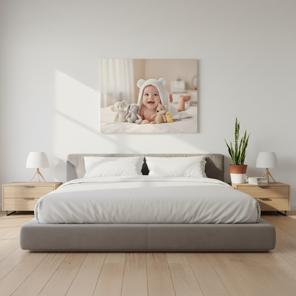 Happy Baby Under White Hood with Plush Toys #baby03