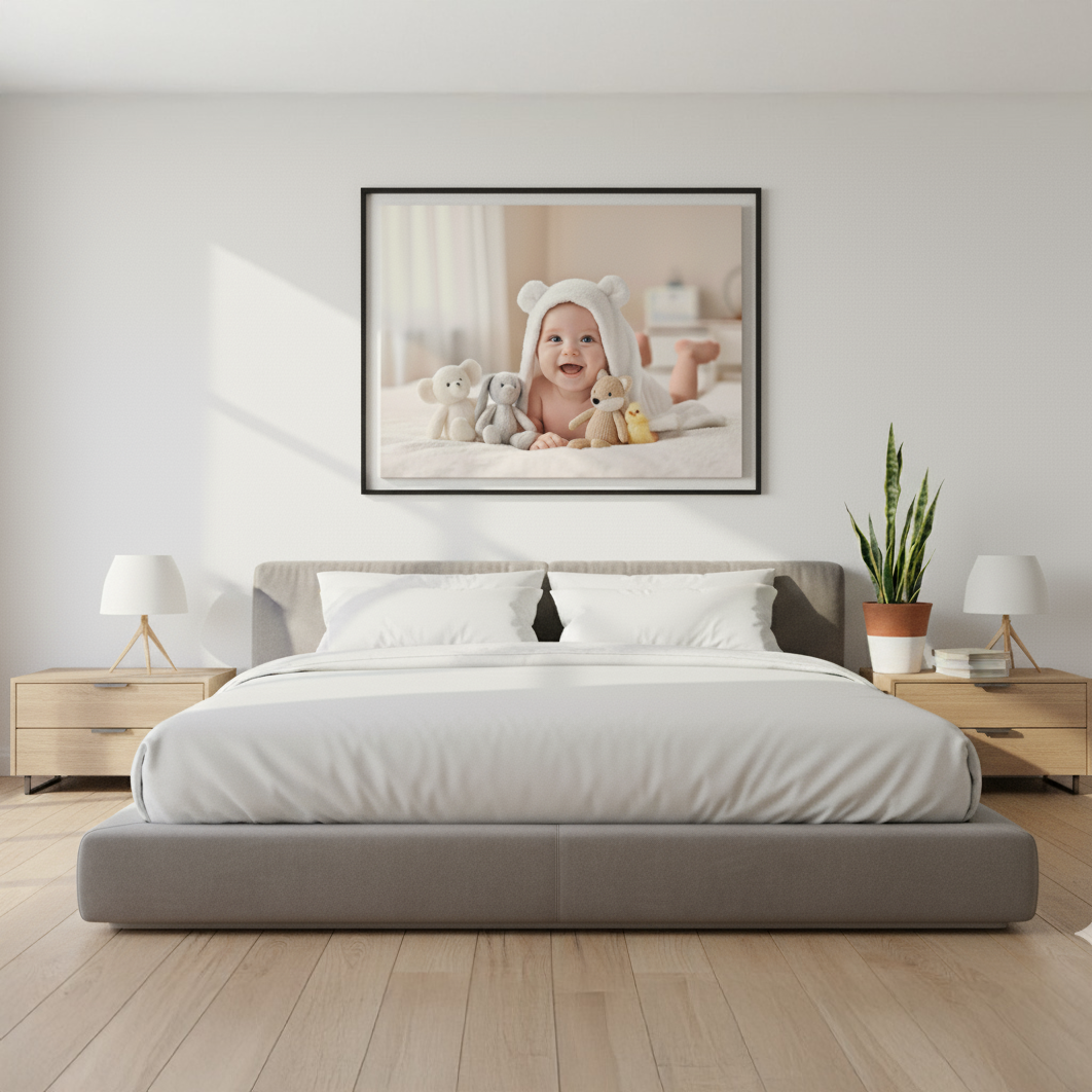 Happy Baby Under White Hood with Plush Toys #baby03