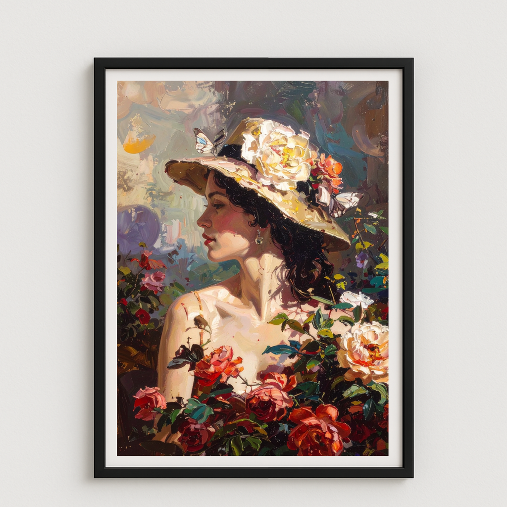 Blossom Muse – Textured Oil Portrait Painting GL01