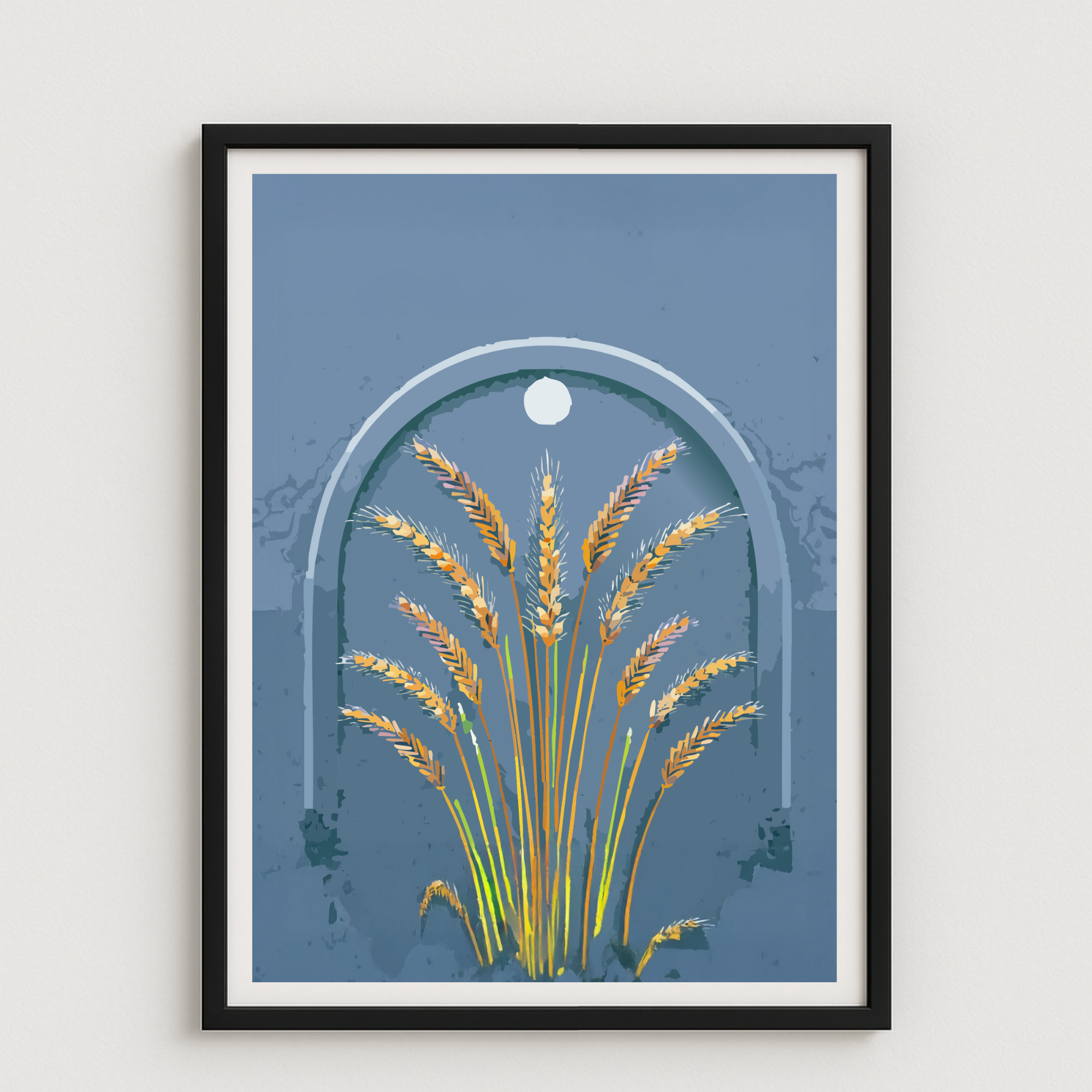 Harvest Under Moonlight BOHO Painting #BH03