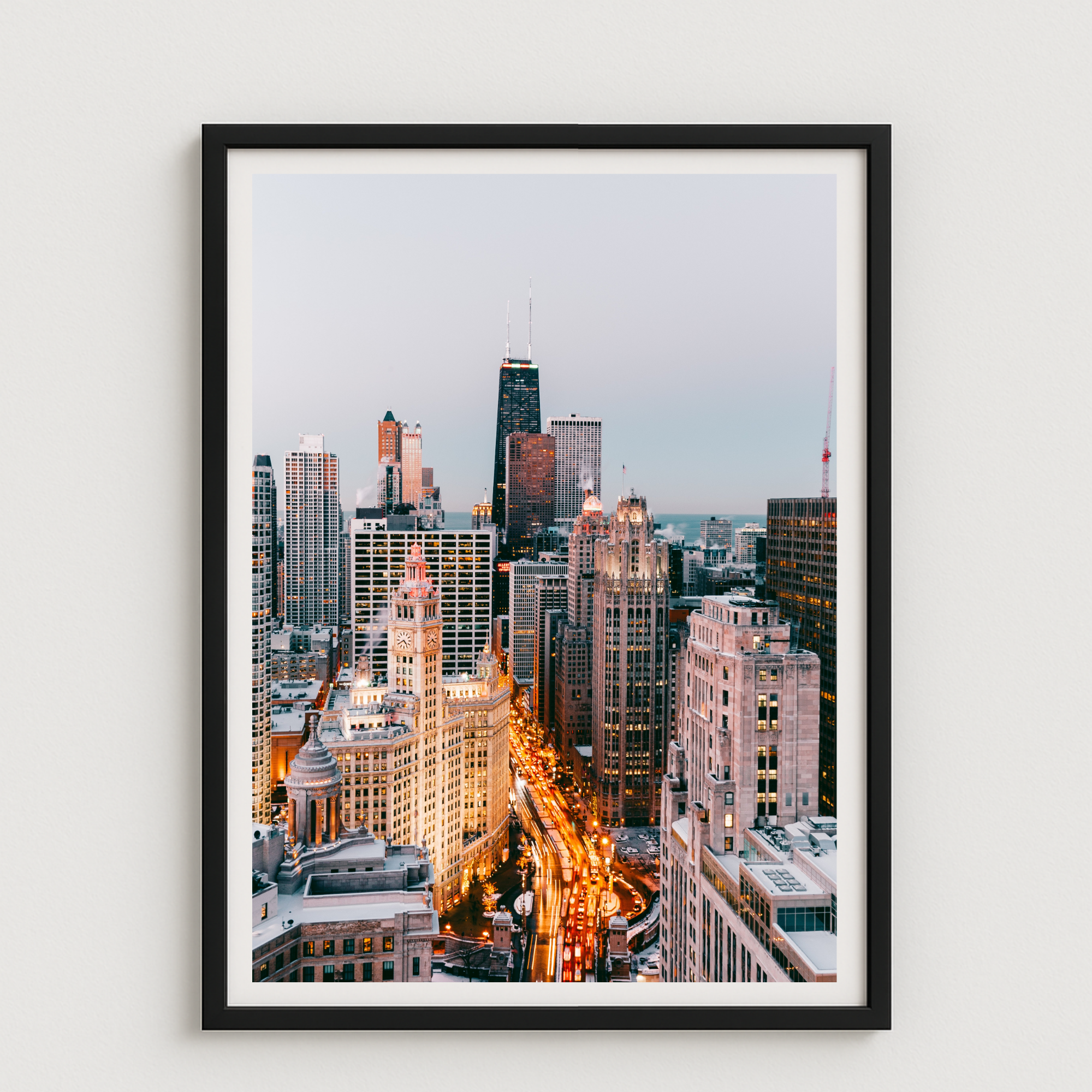 Golden Hour Skyline – Modern Cityscape Wall Art #CITY01