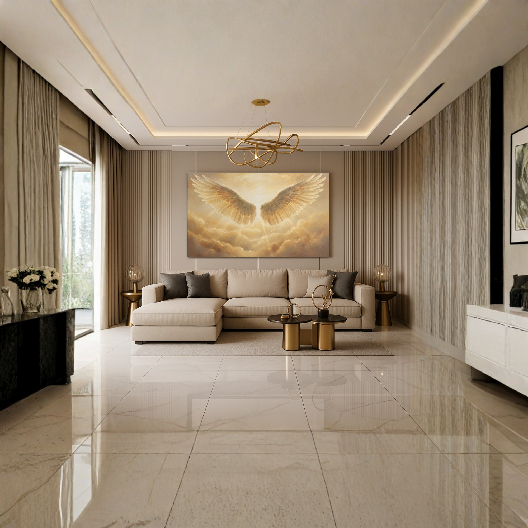 Golden Guardian – Angel Wings of Light Painting