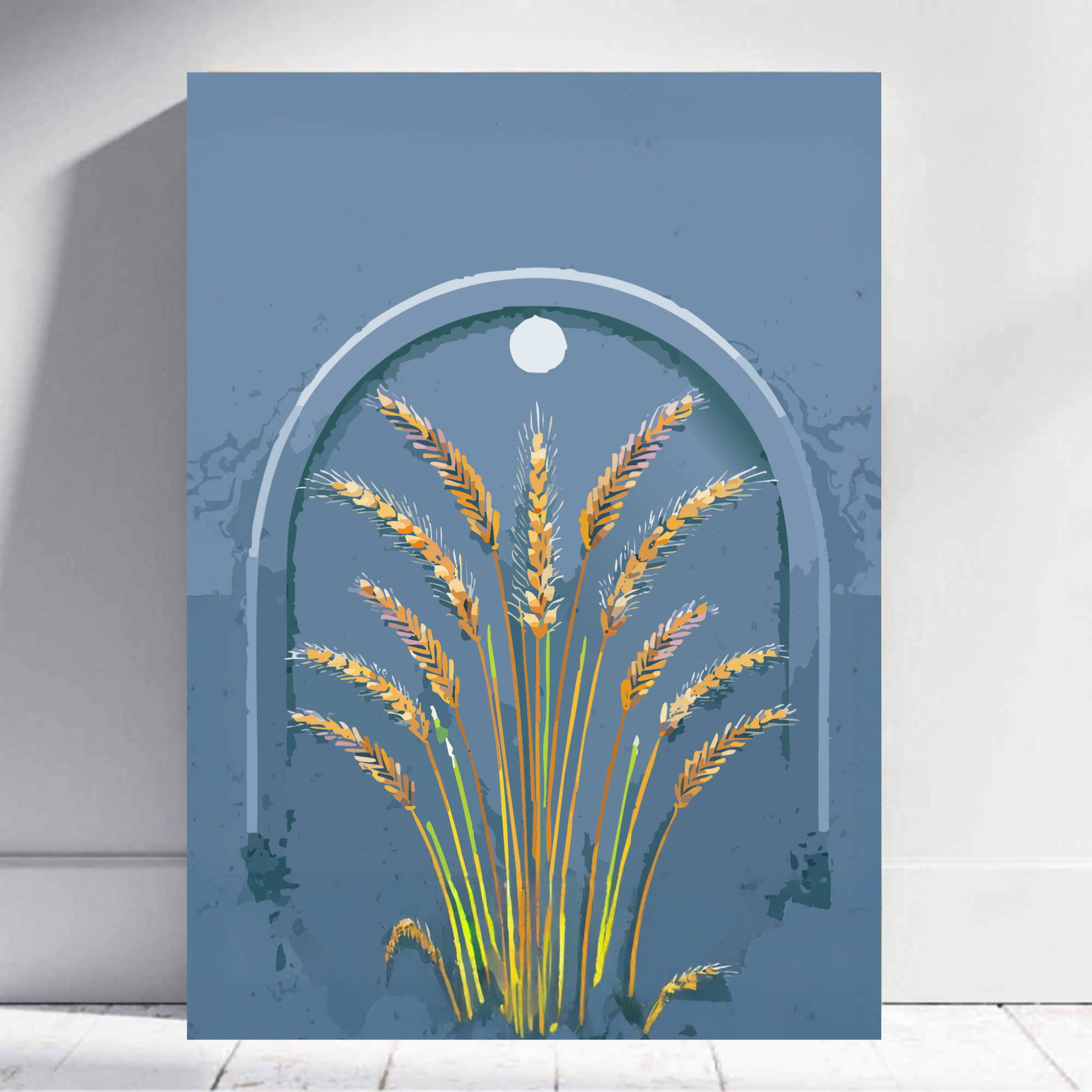 Harvest Under Moonlight BOHO Painting #BH03