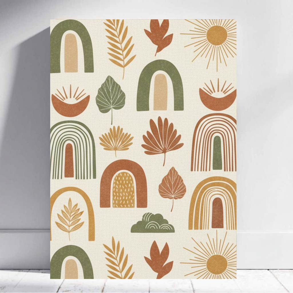 Boho Nature Harmony – Abstract Arches & Leaves BH09
