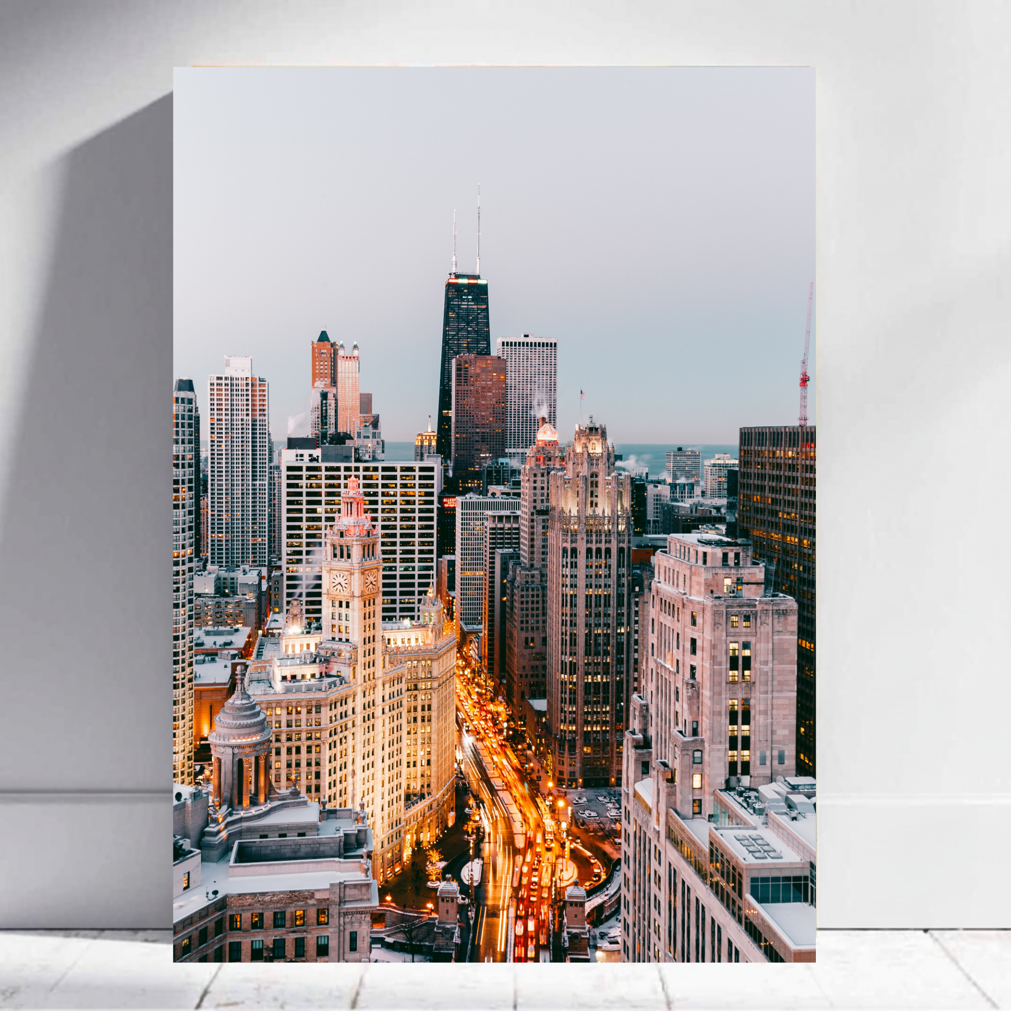 Golden Hour Skyline – Modern Cityscape Wall Art #CITY01