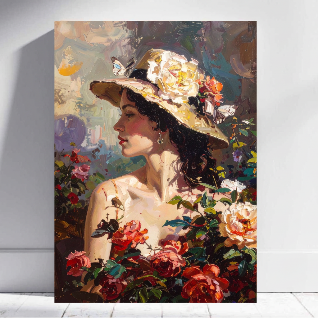 Blossom Muse – Textured Oil Portrait Painting GL01