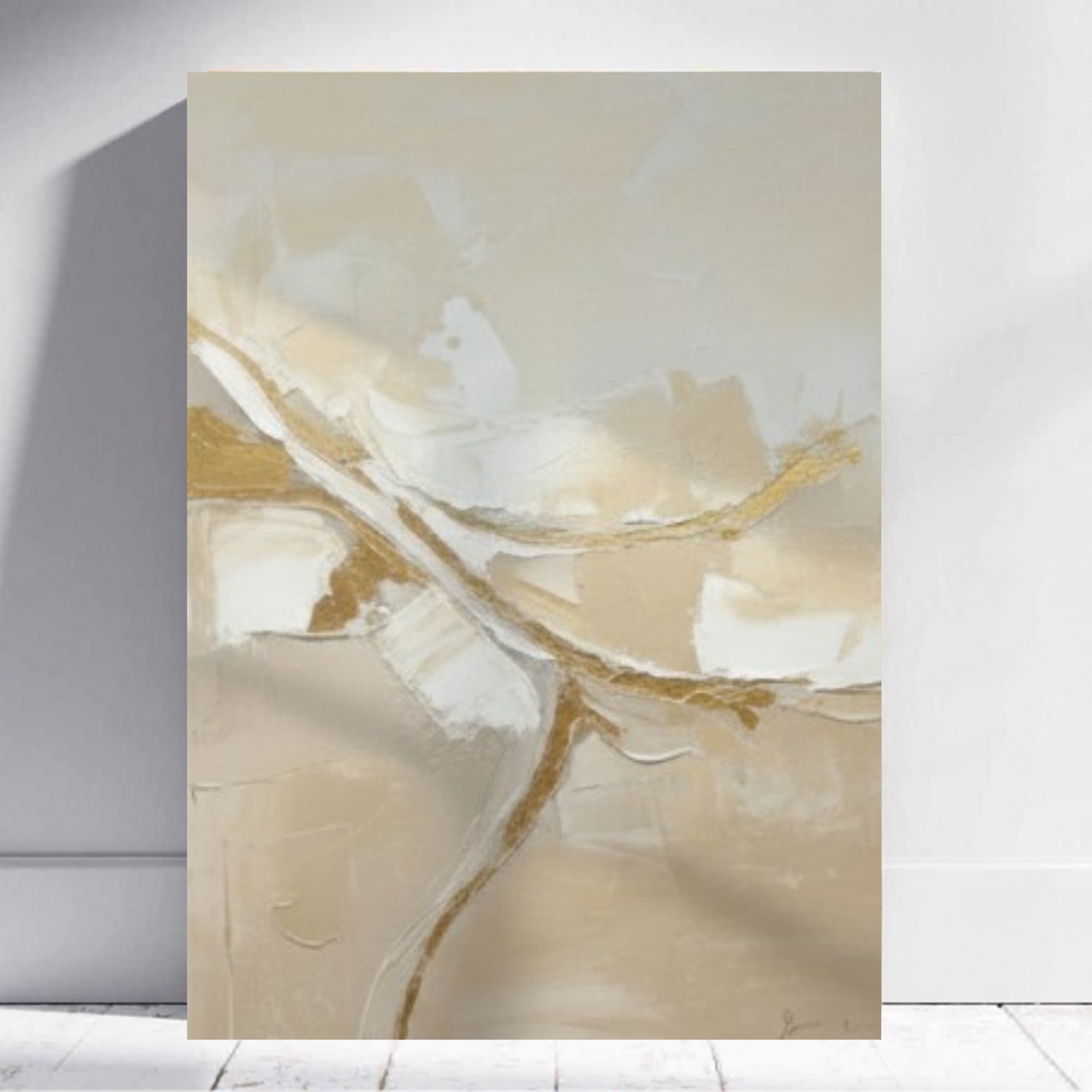 Golden Veins – Abstract Textured Wall Painting ABT06