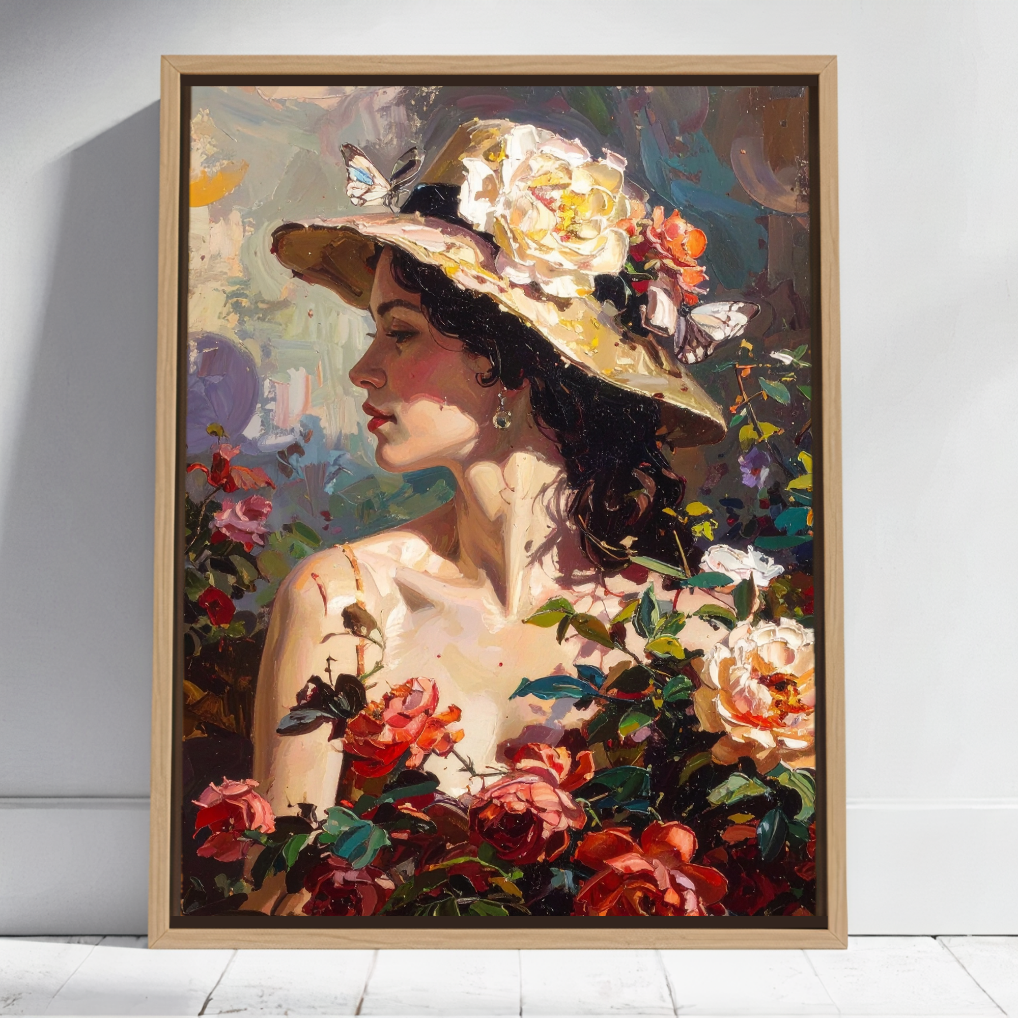 Blossom Muse – Textured Oil Portrait Painting GL01