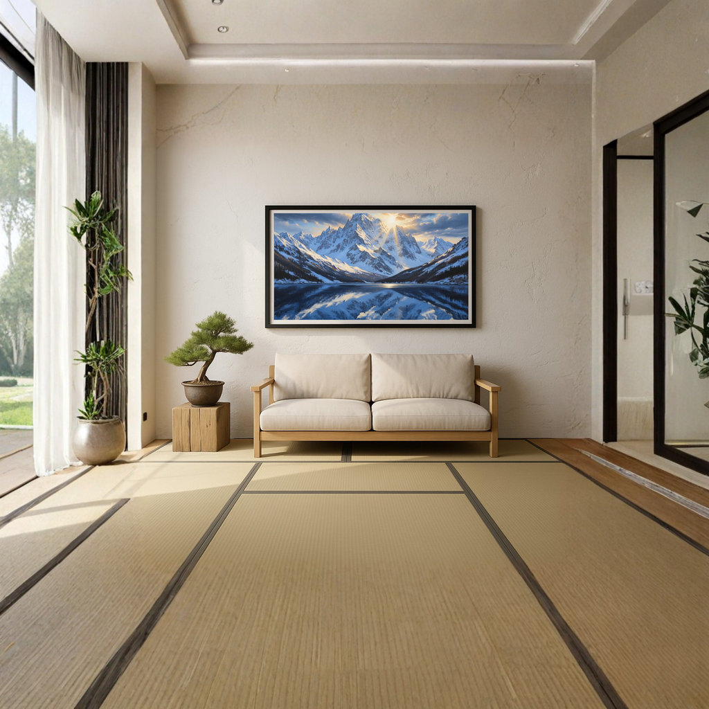 Majestic Reflections – Snow Mountain Landscape Painting ISP07