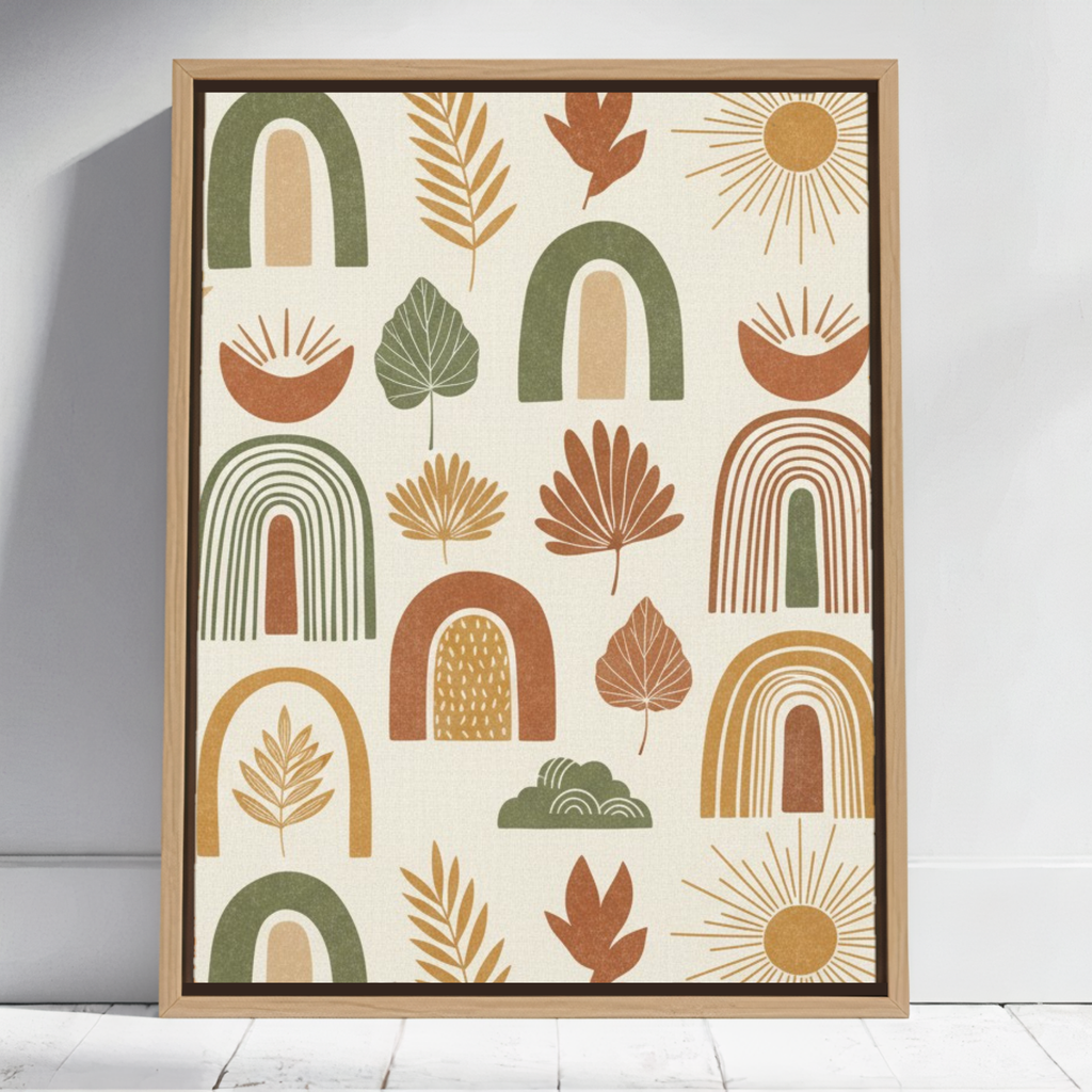 Boho Nature Harmony – Abstract Arches & Leaves BH09