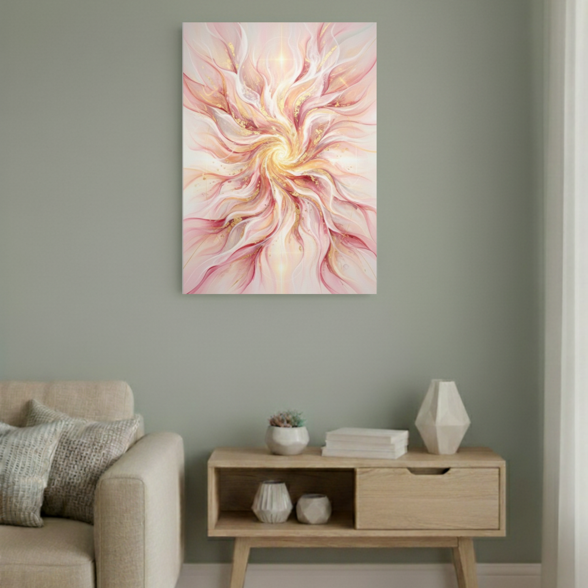 Radiant Blossom – Abstract Energy Flow Painting BH06