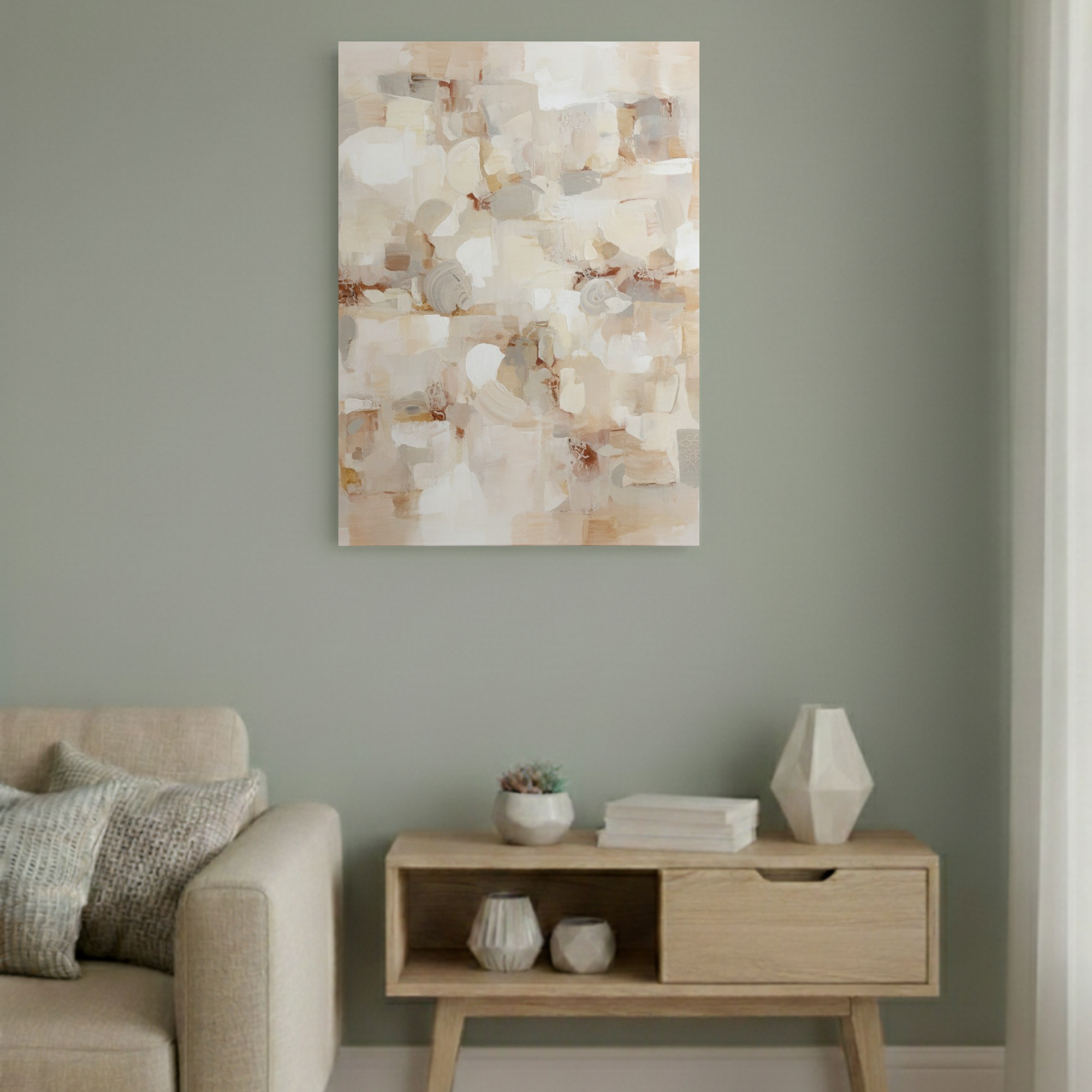 Whispered Neutrals – Abstract Beige Harmony ABT011