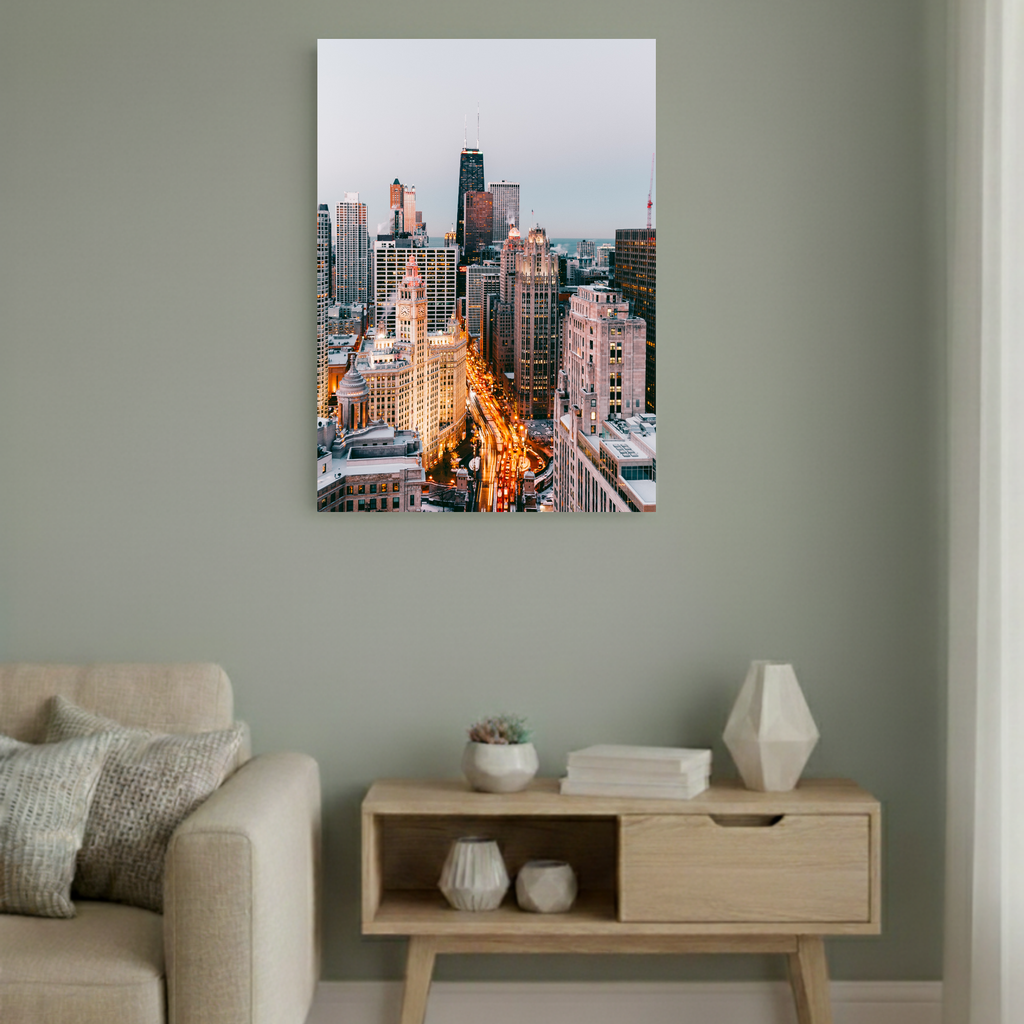 Golden Hour Skyline – Modern Cityscape Wall Art #CITY01